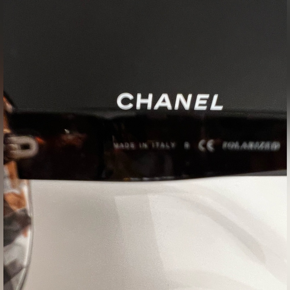 CHANEL Tweed Acetate Brown/Gray Sunglasses (CH5323) w/ Polarized Lenses - Picture 6 of 7